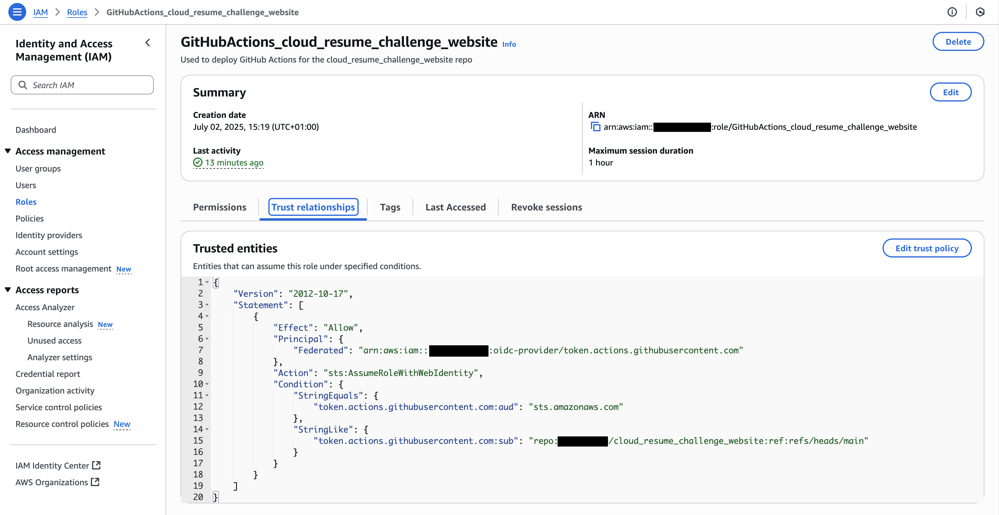AWS Trust Relationship image